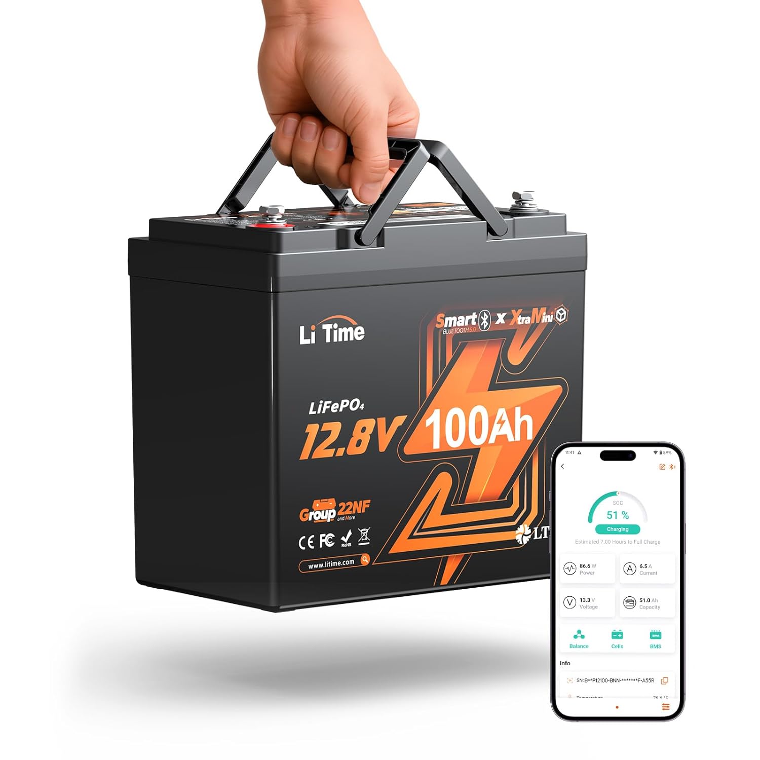 Lithium Battery 100Ah - 12V 100Ah Xtra Mini LiFePO4 Battery