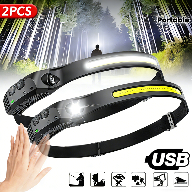 Renewable Energy Battery - LED Sensor Headlamp Built-in Battery USB