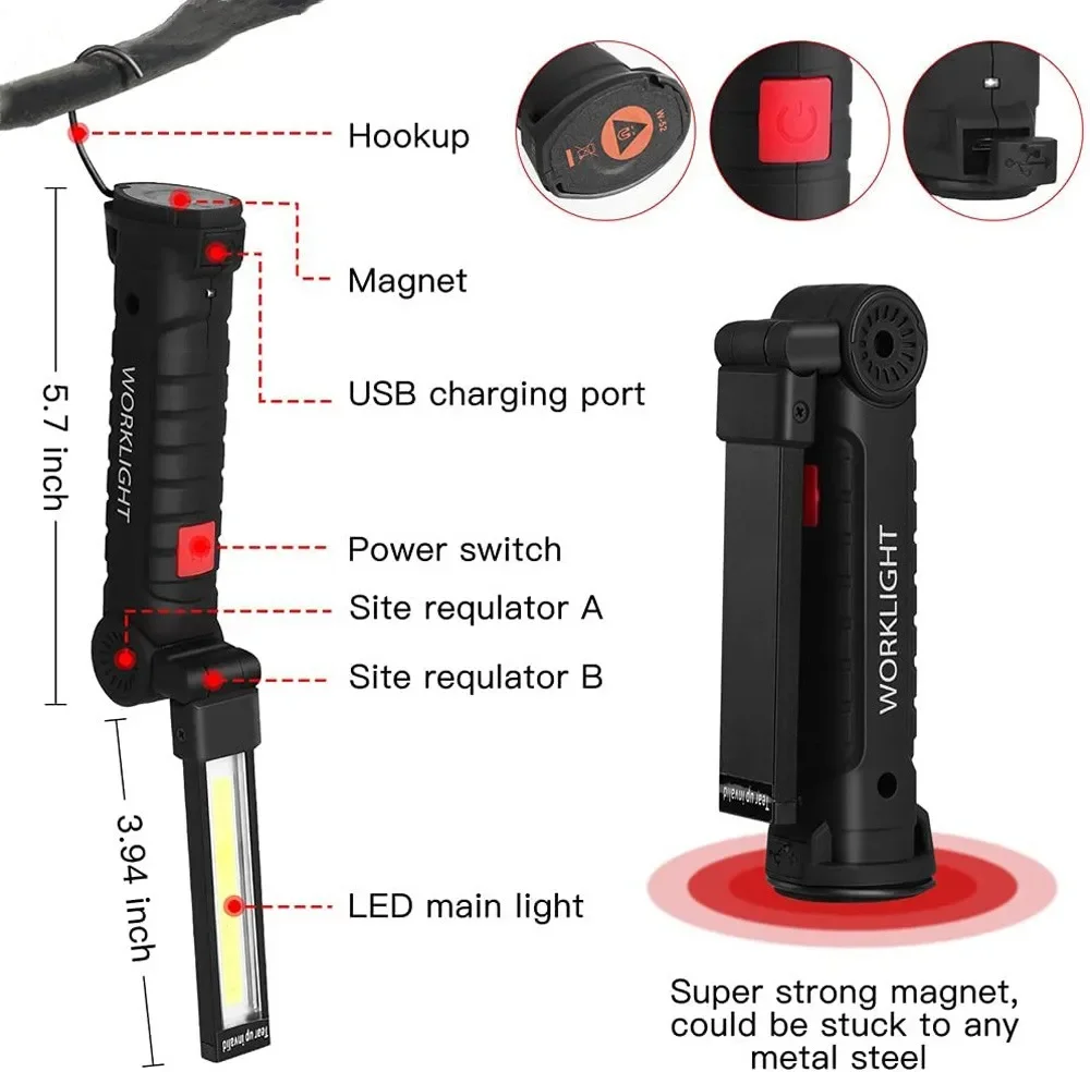 Portable COB LED Flashlight US - Renewable Energy Battery ulasan dan harga