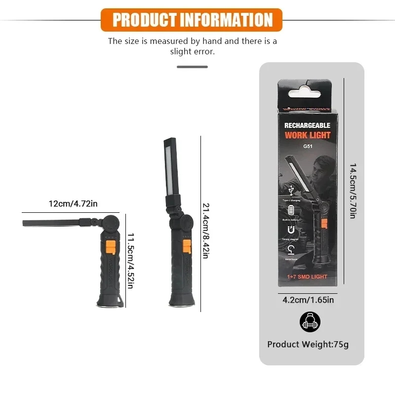 Portable COB LED Flashlight Re - Renewable Energy Battery ulasan dan harga