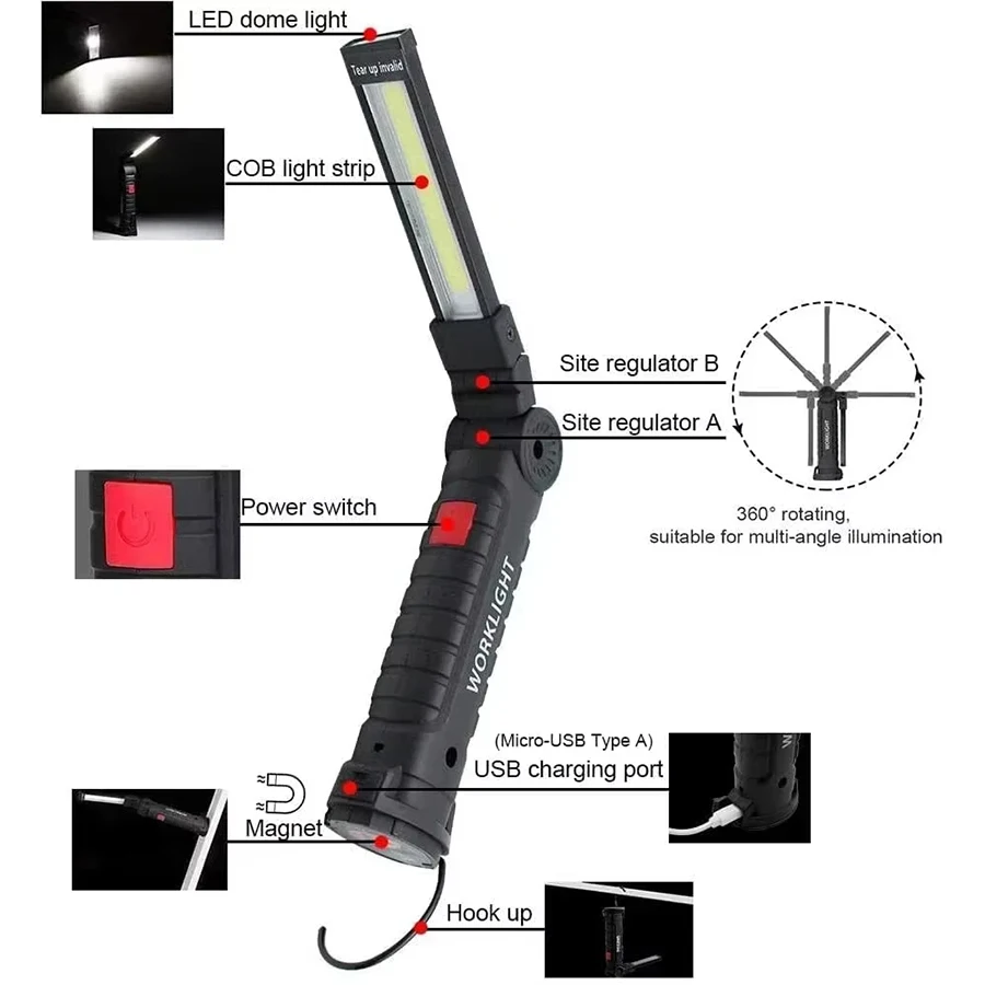 New Portable COB LED Flashligh - Renewable Energy Battery ulasan dan harga