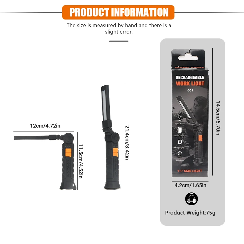 Portable COB LED Flashlight Re - Renewable Energy Battery ulasan dan harga