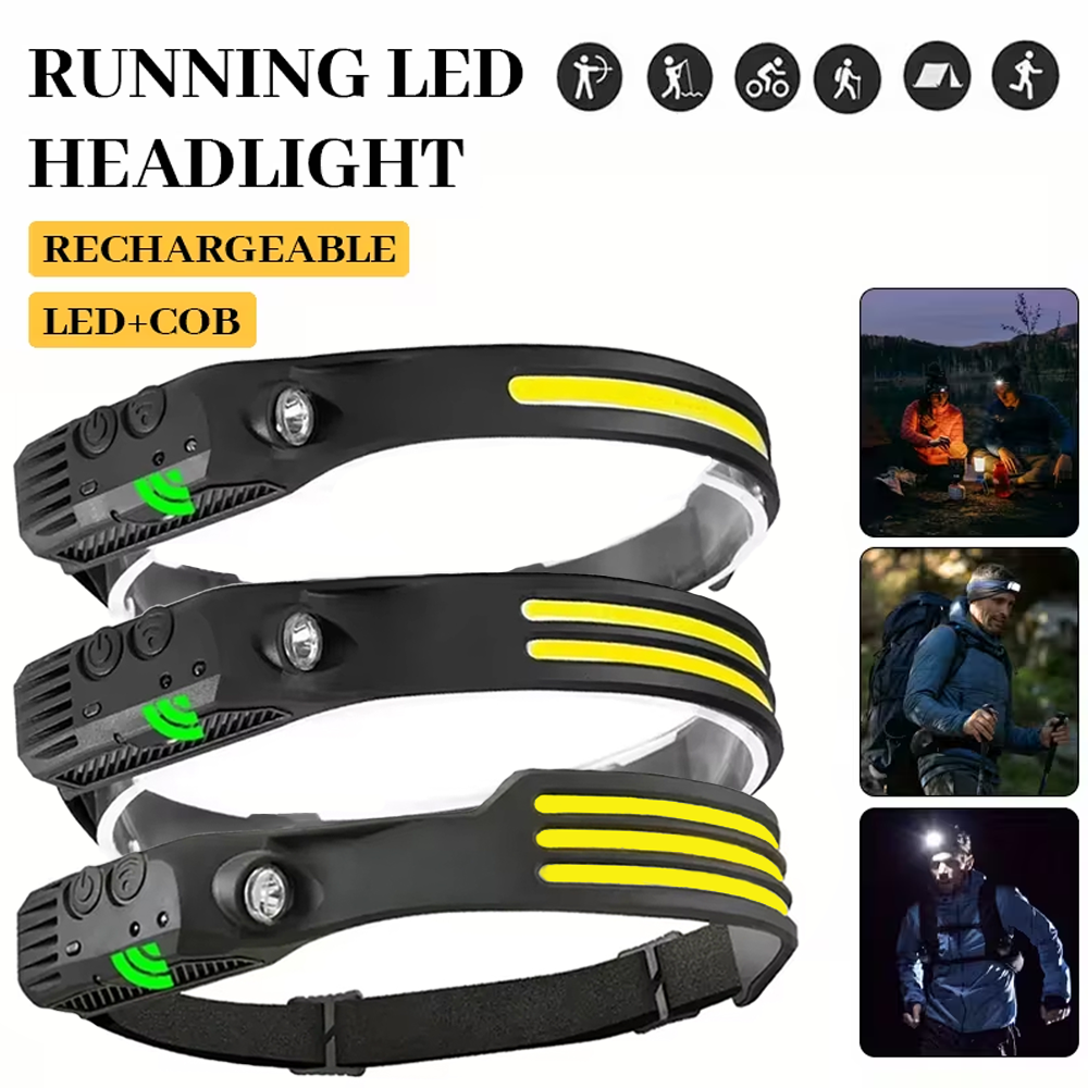 COB LED Induction Headlamp USB - Renewable Energy Battery ulasan dan harga